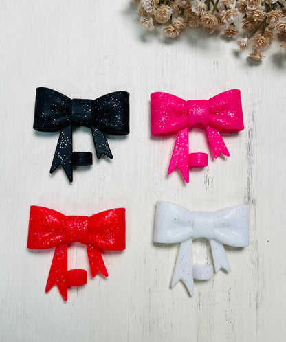 Y- Straw Topper - Glitter Bow, Tumbler Accessory