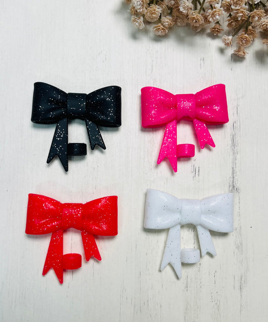 Y- Straw Topper - Glitter Bow, Tumbler Accessory