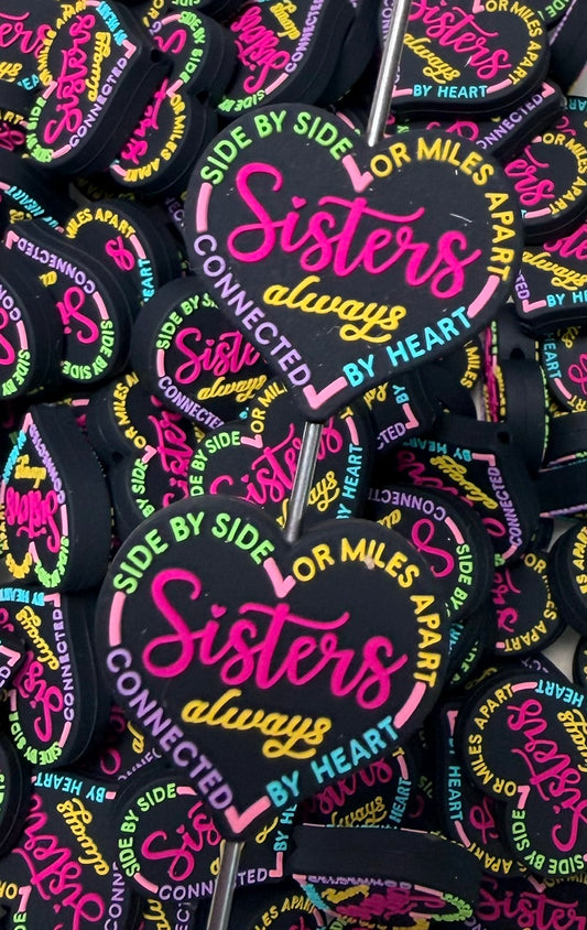 Q- Sisters Always Focal Bead, Quote Focal Beads