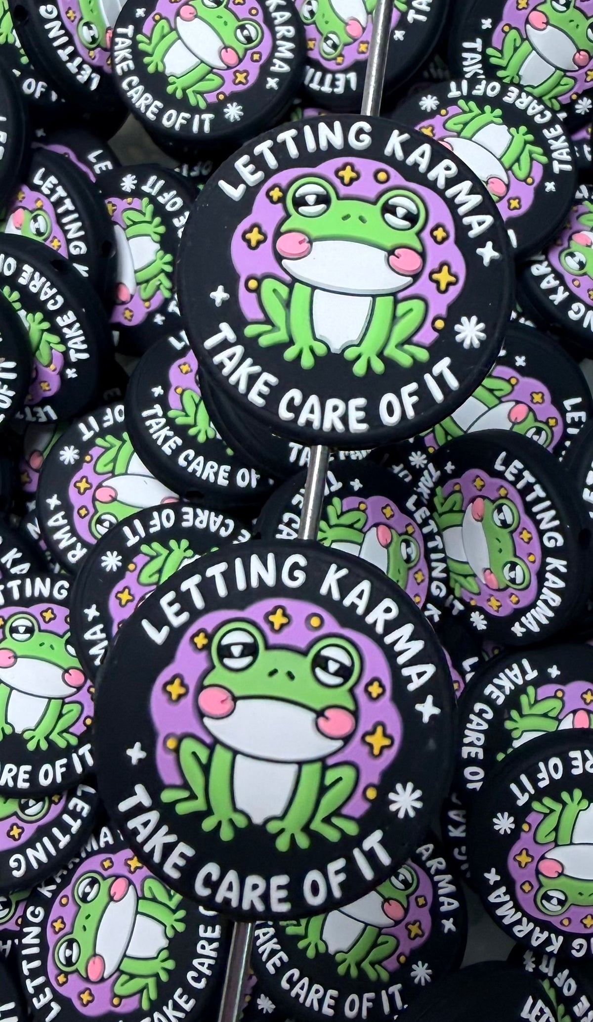Q- Letting Karma Take Care Of It Focal Bead, Quote Focal Beads