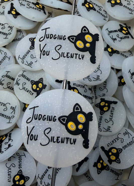 Q- Judging You Silently Focal Bead, Quote Focal Beads