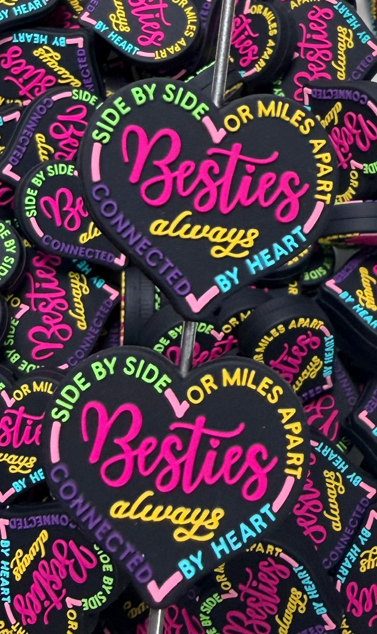 Q- Besties Always Focal Bead, Quote Focal Beads
