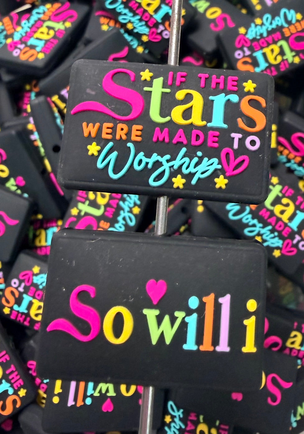 R- If The Stars Were Made To Worship, So Will I Focal Bead, Religious Focal Bead