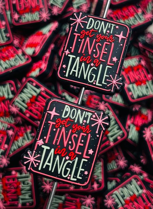 C- Don't Get Your Tinsel in a Tangle EXCLUSIVE Silicone Focal Bead, Christmas Silicone Bead
