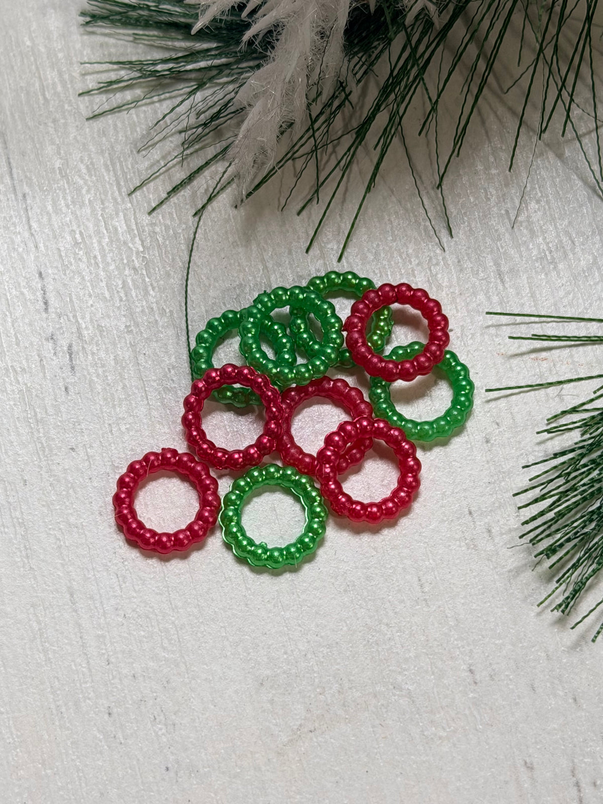 *Bead Mix #176- Christmas Plastic Pearl Spacer Mix, Pack of 10 Spacer Mix