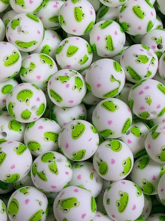15mm Print Frogs EXCLUSIVE Round Silicone Beads