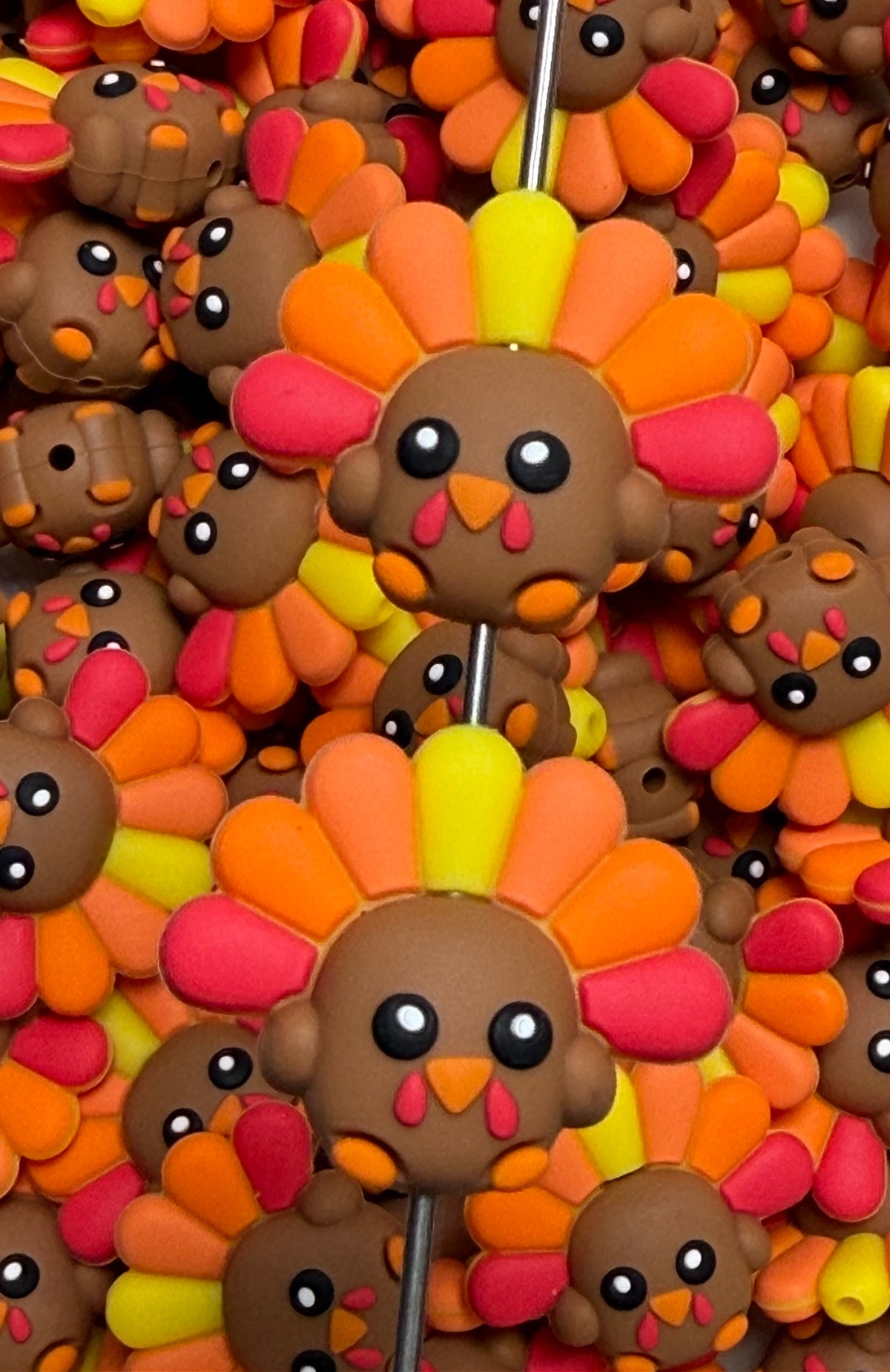3D Butterball The Turkey EXCLUSIVE Silicone Focal Bead,**NOT FOR TEETHING** Animal Shape Silicone Bead