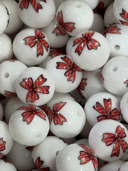 15mm Liquid Holiday Bow EXCLUSIVE Round Silicone Beads