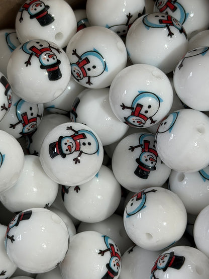 15mm Liquid Snowman EXCLUSIVE Round Silicone Beads