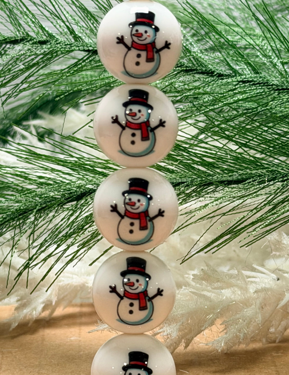 15mm Liquid Snowman EXCLUSIVE Round Silicone Beads