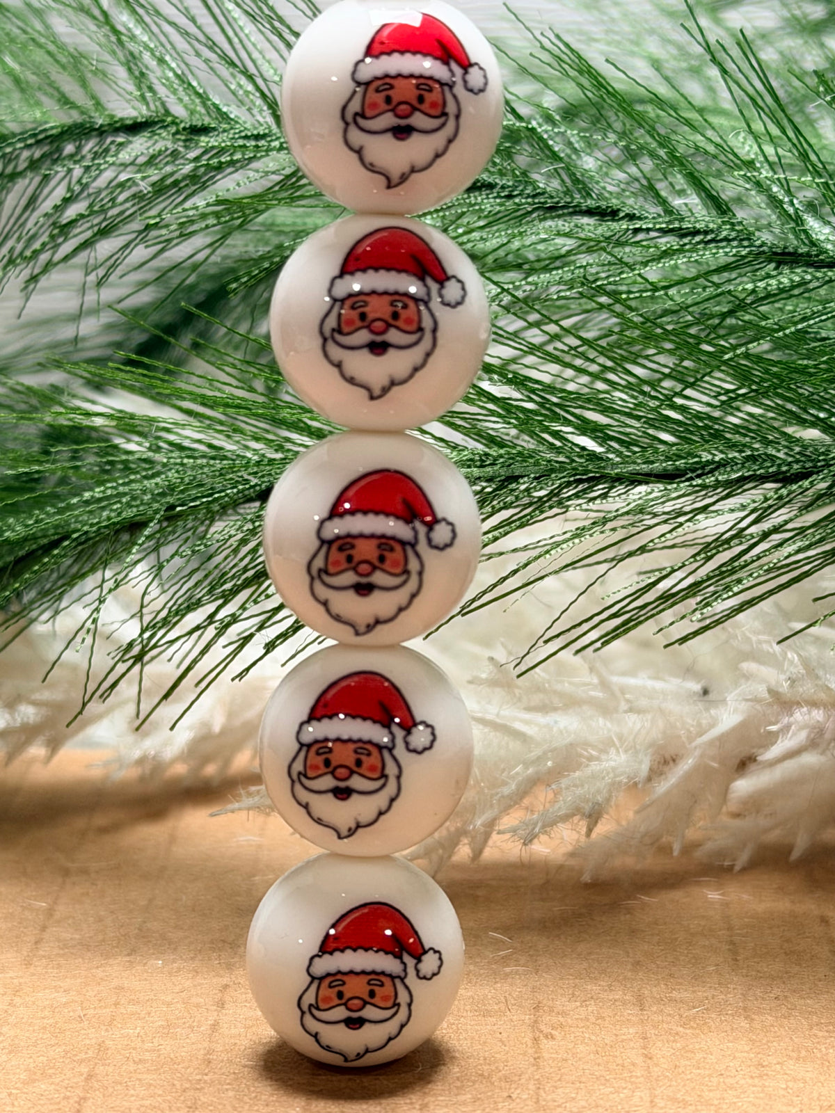 15mm Liquid Santa EXCLUSIVE Round Silicone Beads