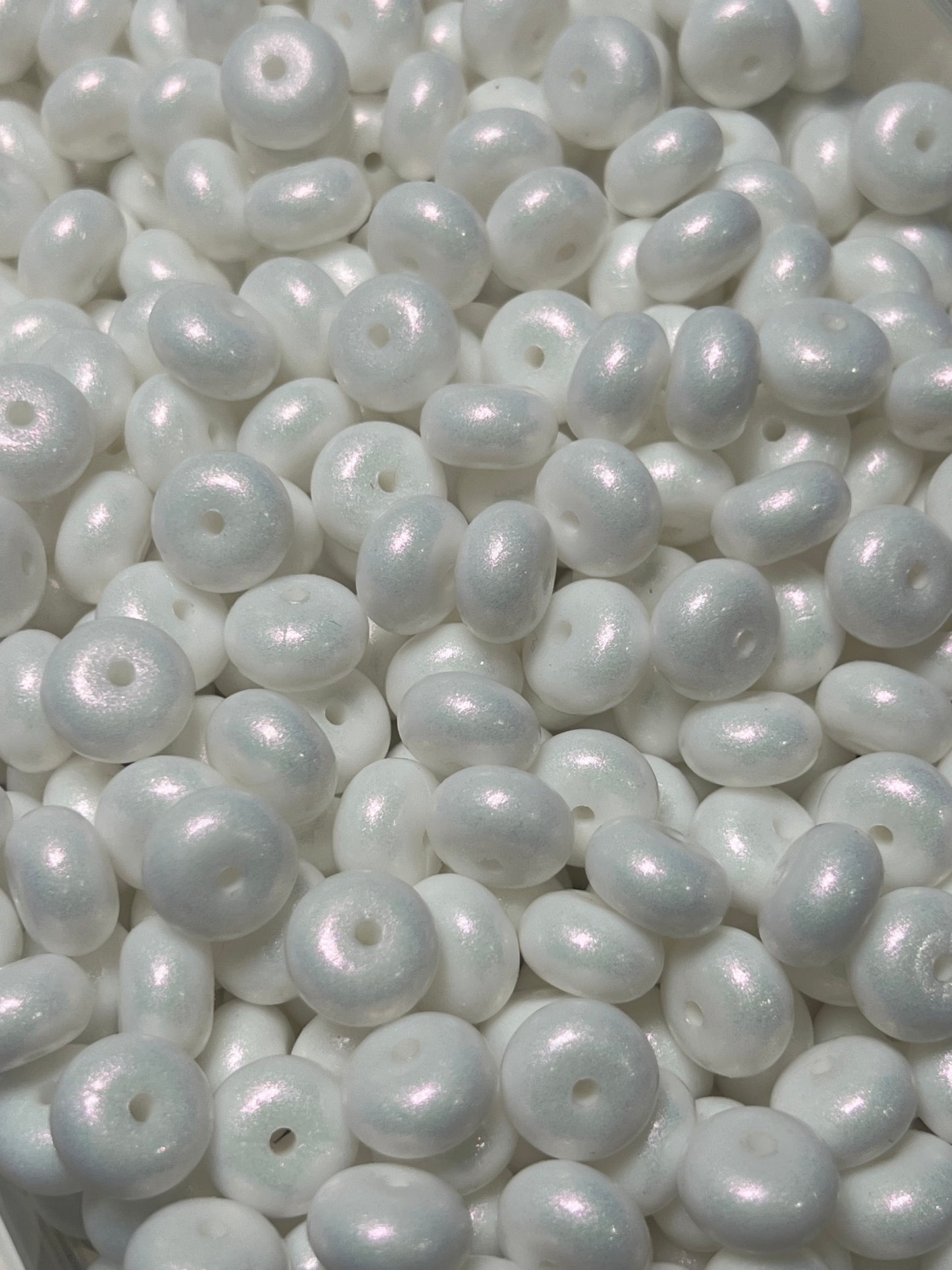 14mm ABACUS OPAL White Silicone Beads