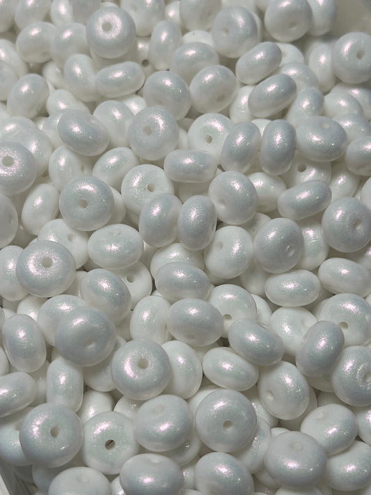 14mm ABACUS OPAL White Silicone Beads