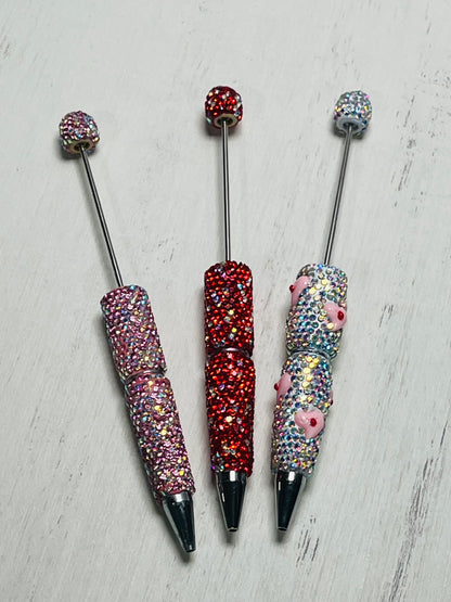 *Beadable Pen VALENTINE RHINESTONES, DIY Beaded Pen