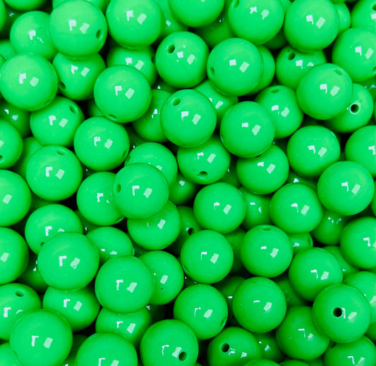 15mm Liquid Green Round Silicone Beads