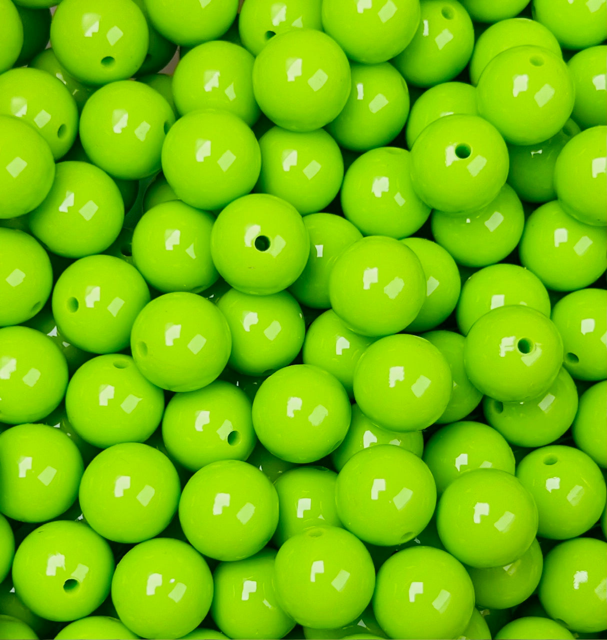 15mm Liquid Lime Green Round Silicone Beads