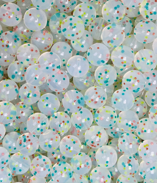 15mm Confetti ST. PATRICK'S DAY EXCLUSIVE  Round Silicone Beads