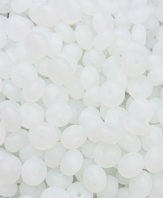 14mm ABACUS Frosted White Silicone Beads