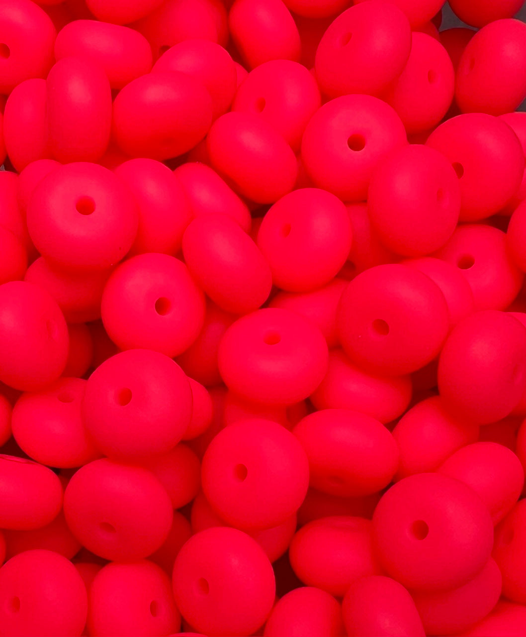 14mm ABACUS Neon Pink Silicone Beads