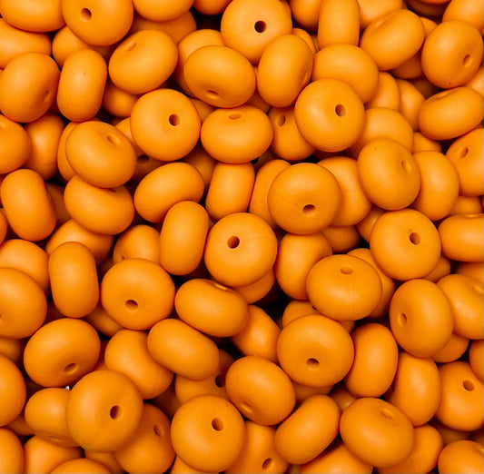 14mm ABACUS Solid Pumpkin Silicone Beads