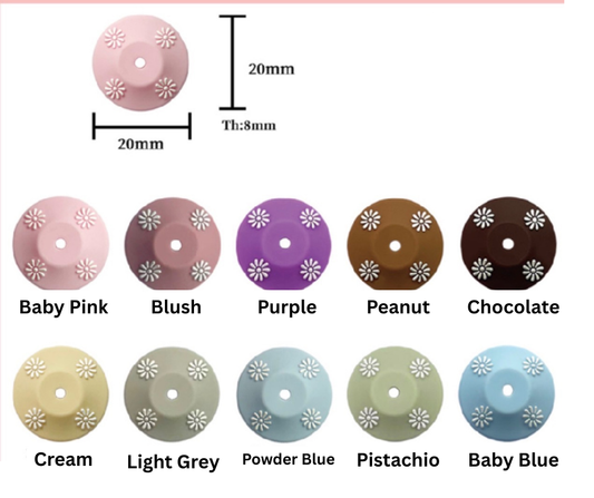 20mm Flower Discs Silicone Abacus Spacer Beads
