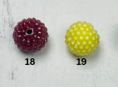 20mm FROSTED Rhinestone Round Acrylic Beads