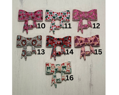 Y- Straw Topper - Christmas Printed Bow, Tumbler Accessory