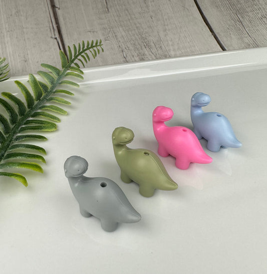 Long Neck Dinosaur Silicone Focal Bead, Animal Focal, Dino Silicone Focal Bead