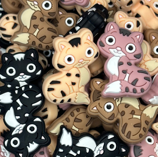 Cat Silicone Focal Bead,  Animal Shape Silicone Bead,