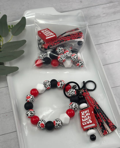 * Bead Mix - Red Spicy Mom's Book Club DIY Silicone Bead Kit, DIY Lanyard-Keychain-Wristlet-Necklace Kit, Great For Gifts