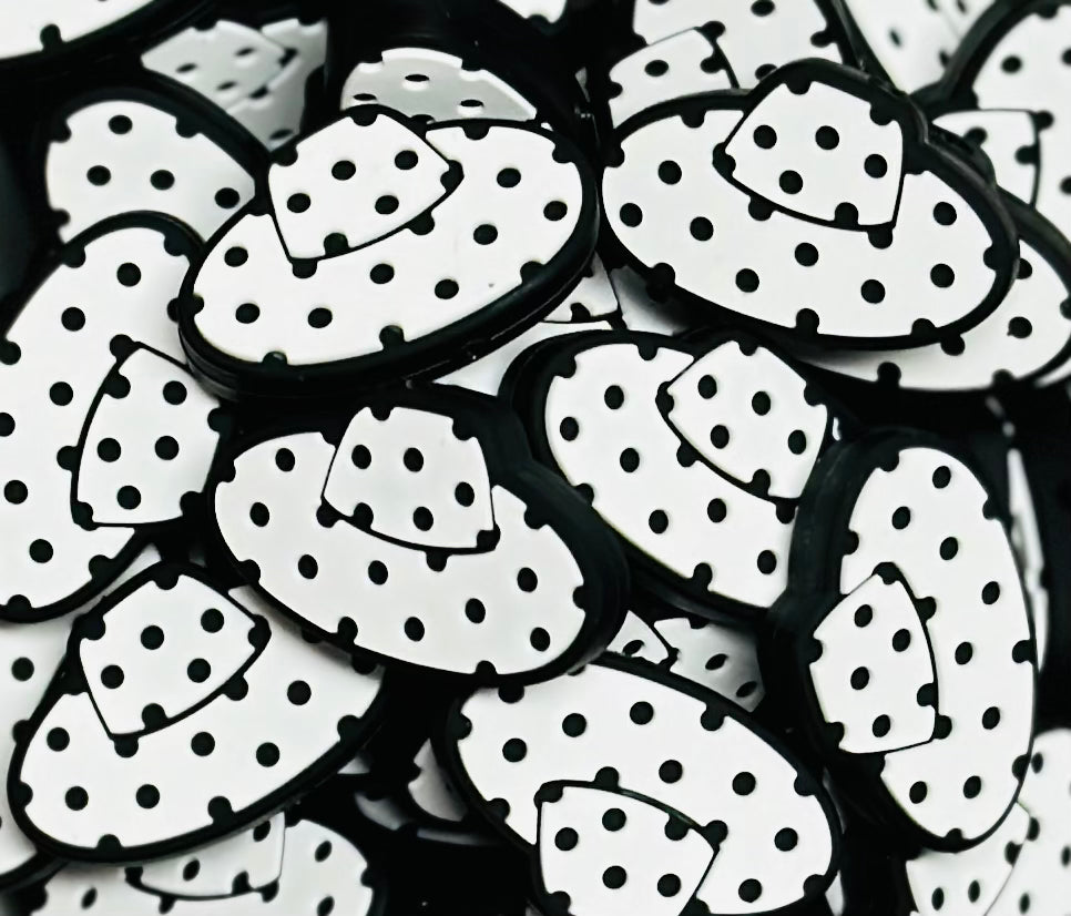 Summer Polka Dot Hat Silicone Focal Bead, Summer Shape Silicone Bead