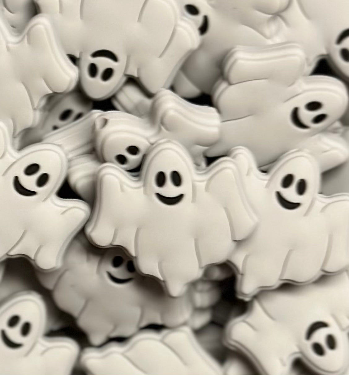 Mr. Sheets Ghost Focal Silicone Bead, Halloween Ghost Silicone Bead, Ghost Shape Silicone Bead