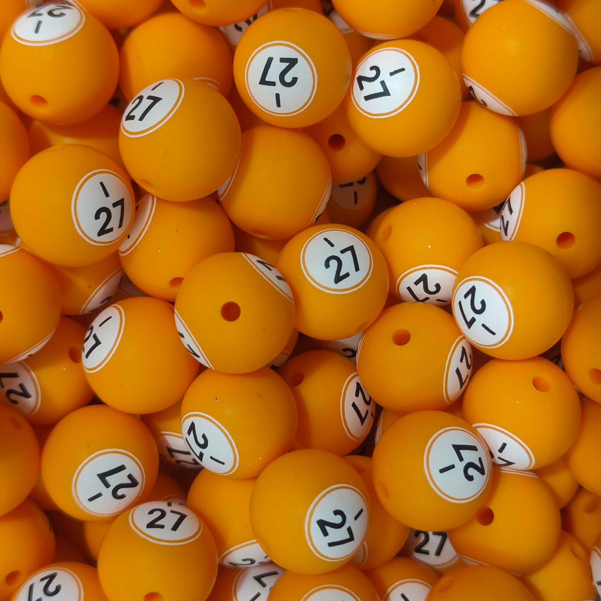 15mm Print Bingo Ball EXCLUSIVE Round Silicone Beads The Silicone