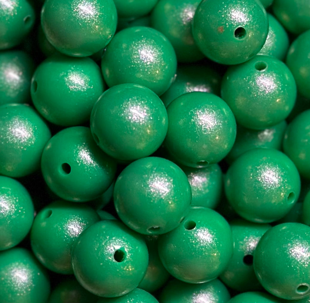 15mm Opal Seafoam Round Silicone Beads