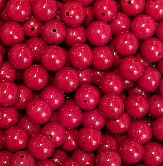 15mm Liquid Cranberry Round Silicone Beads