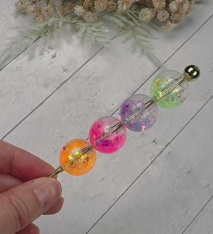16mm Water Liquid Glitter Acrylic Round Beads