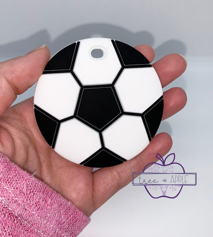 Teether Soccer Teether, Food Silicone Teether,  Sports Teether Pendant, Teething