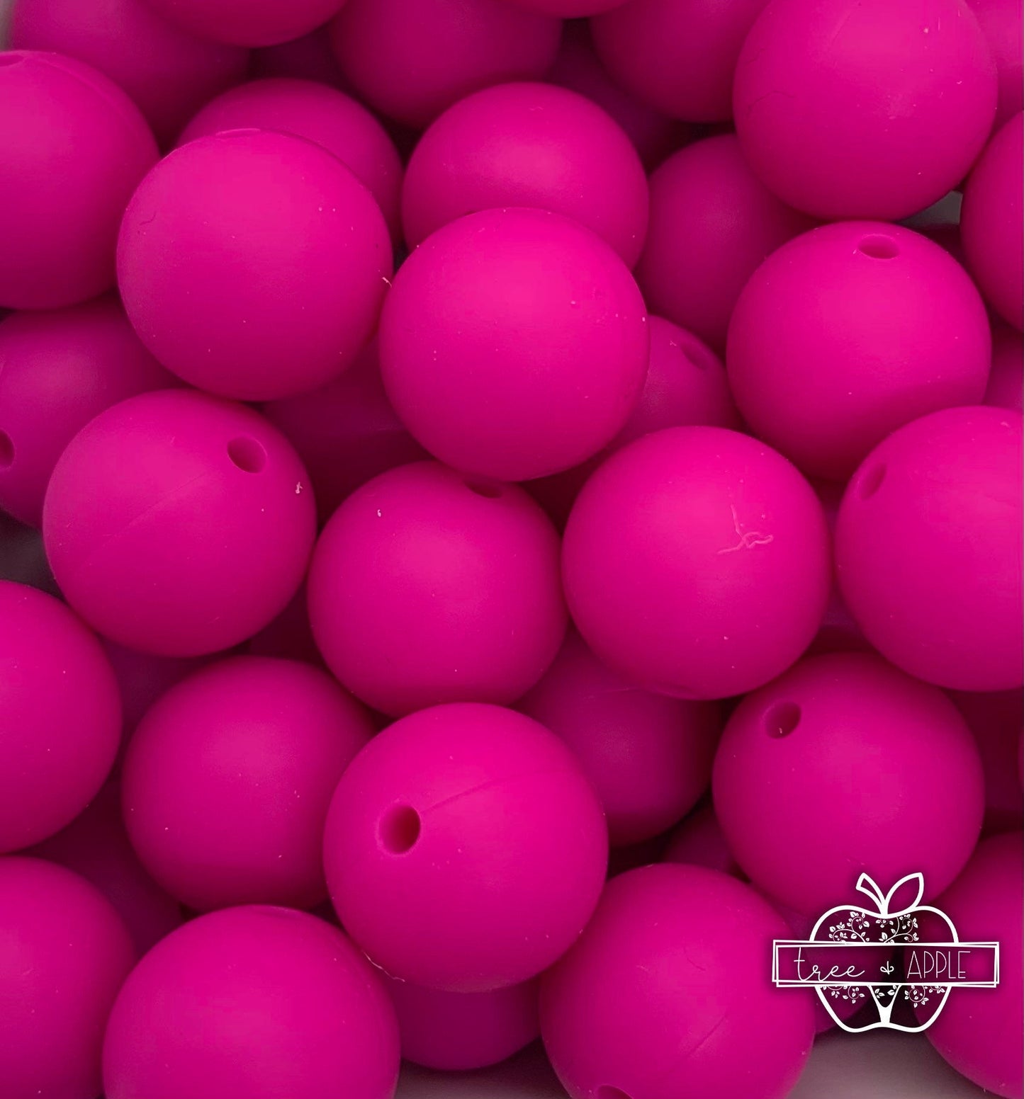 15mm Solid Fuchsia Pink Round Silicone Beads, Beads Wholesale