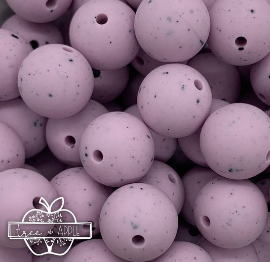 15mm Solid Speckled Lavender Round Silicone Beads, Beads Wholesale