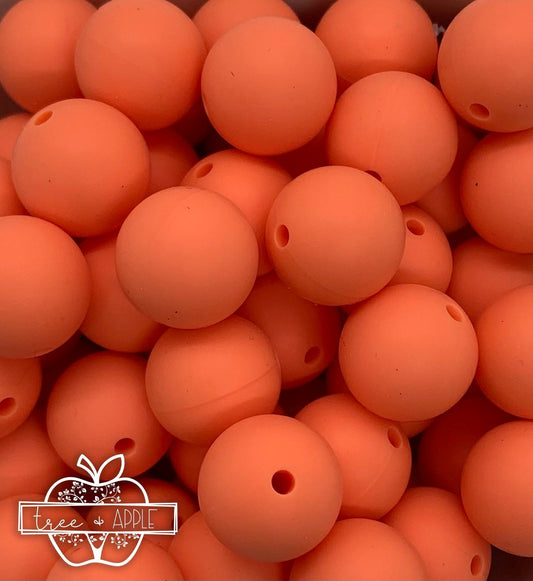15mm Solid Starfish Coral Round Silicone Beads