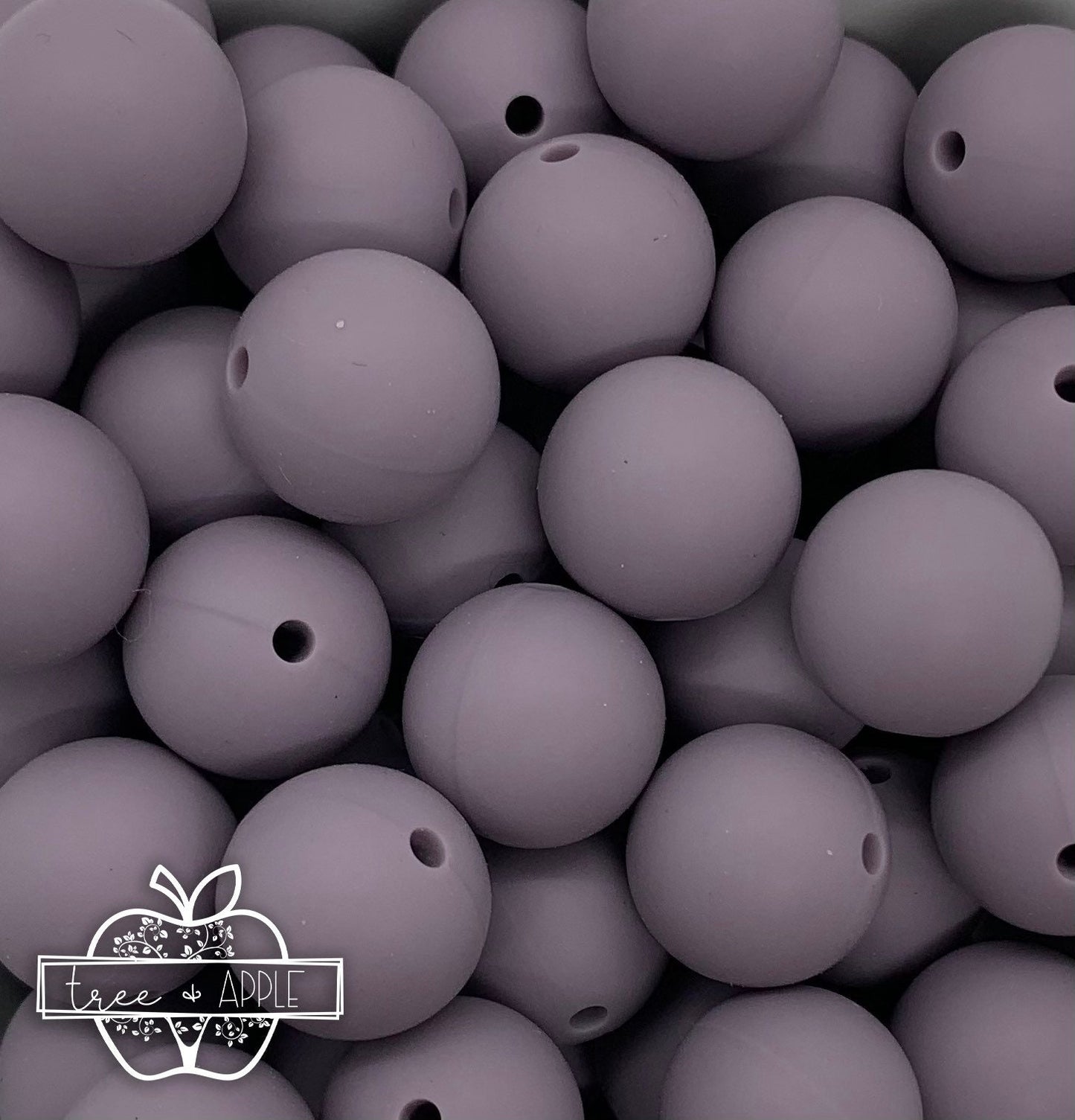 15mm Solid Burnt Lilac Round Silicone Beads