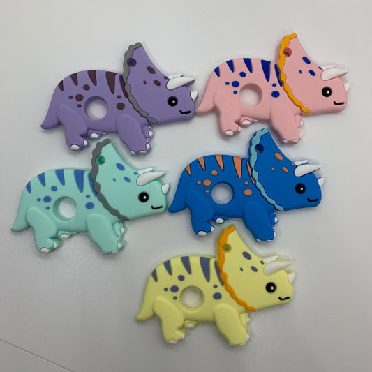 Teether Triceratops Dinosaur Silicone Teether, Silicone Teether,  Animal Teether Pendant, Teething, Pacifier Clip