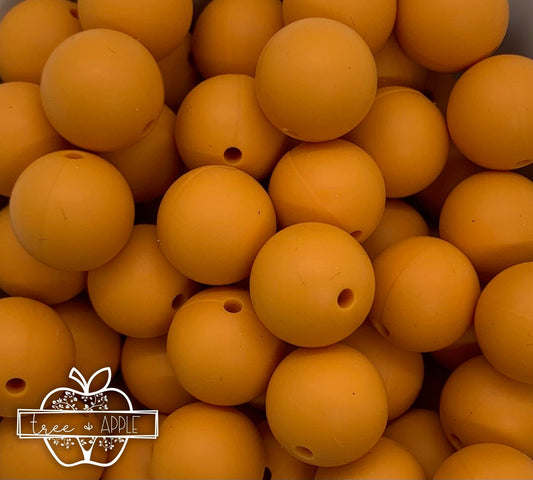 15mm Solid Pumpkin Orange Silicone Beads,  Beads Wholesale