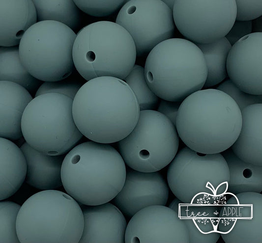 15mm Solid Dusty Blue Silicone Beads, Beads Wholesale
