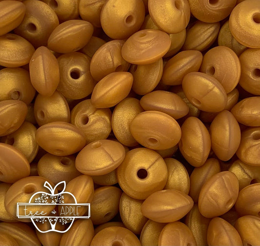12mm Lentil Copper Silicone Beads