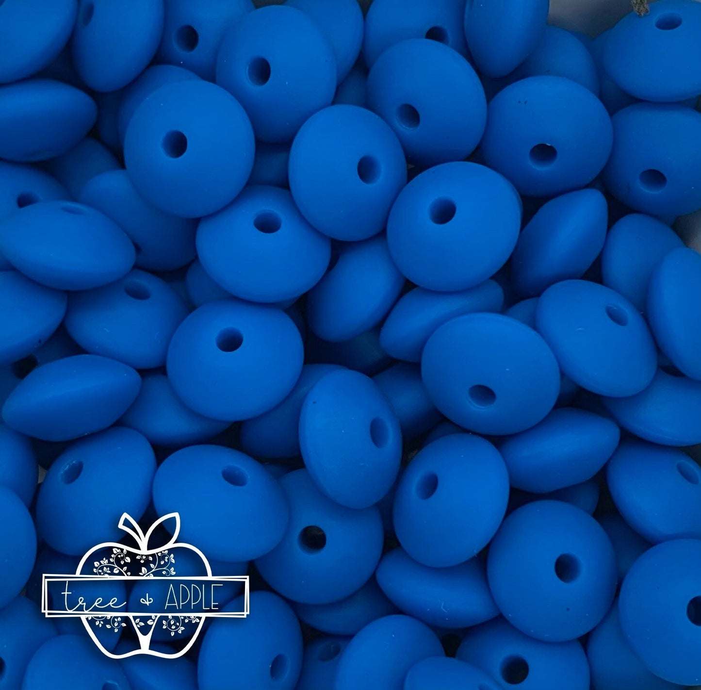 12mm Lentil Sky Blue Silicone Beads