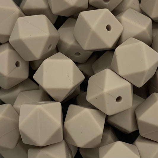 14mm Hexagon Bone Silicone Beads