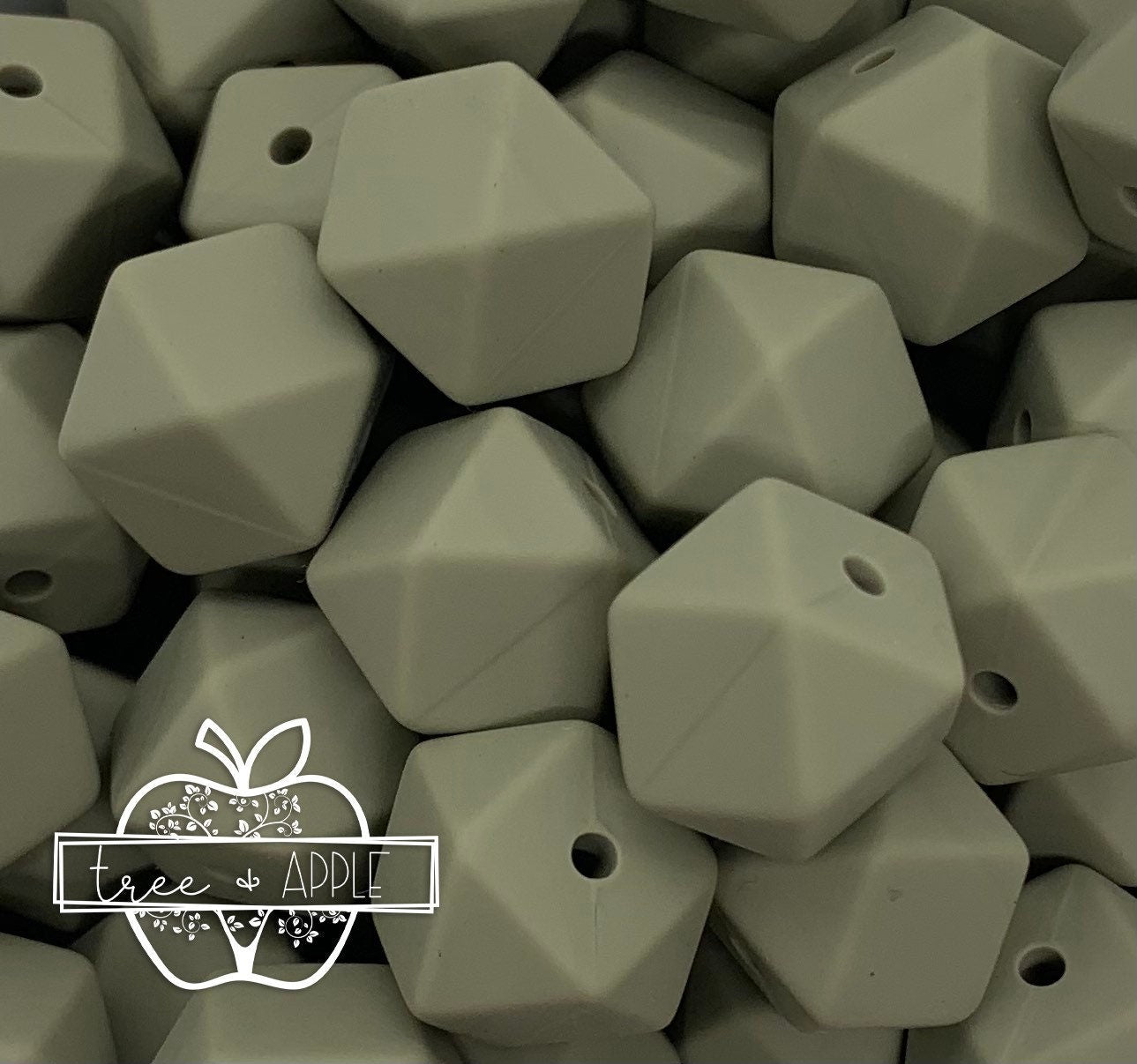 14mm Hexagon Artichoke Silicone Beads