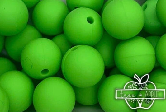 15mm Solid Lime Green Silicone Beads, Beads Wholesale