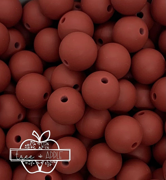 12mm Round Brick Silicone Beads